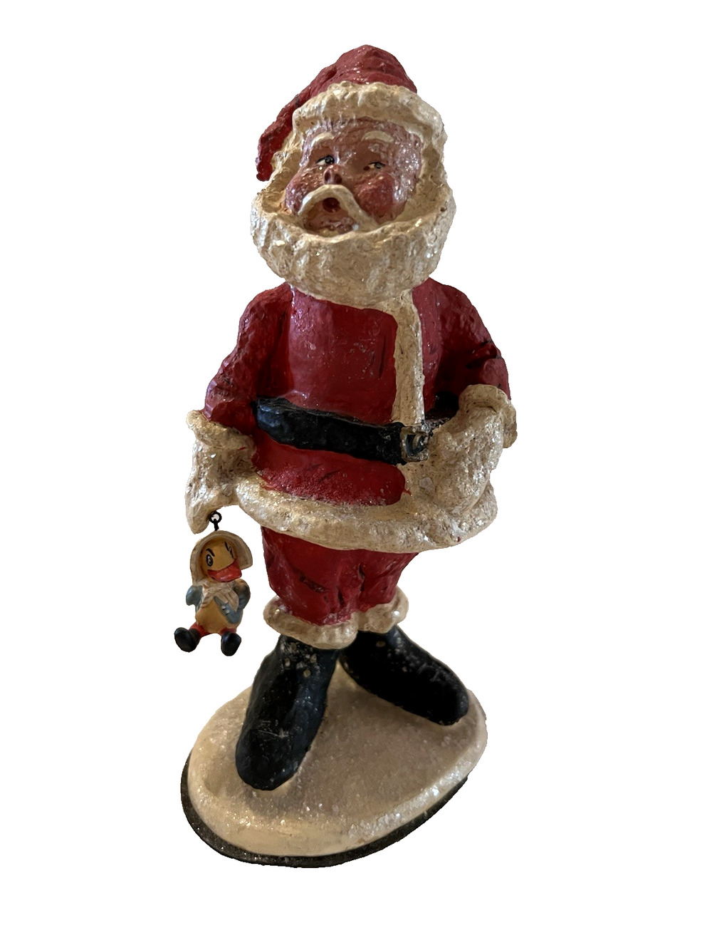 Department 56 Poliwoggs Folk Art 7” Christmas Santa & Duck Figurine Original Box